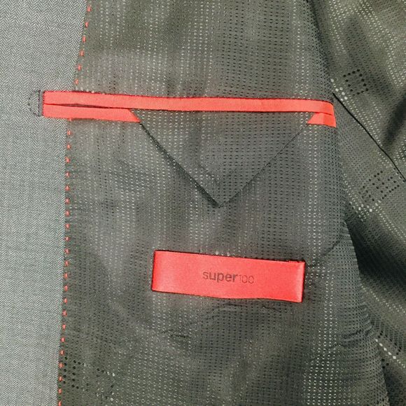 HUGO BOSS Men Gray Virgin Wool Red Tag Super 100 Sport Coat Blazer 42S (48R) - Picture 6 of 12